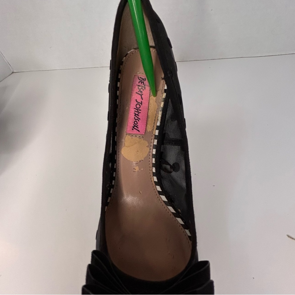 Betsey Johnson Black Polka Dot Heels - Picture 10 of 10